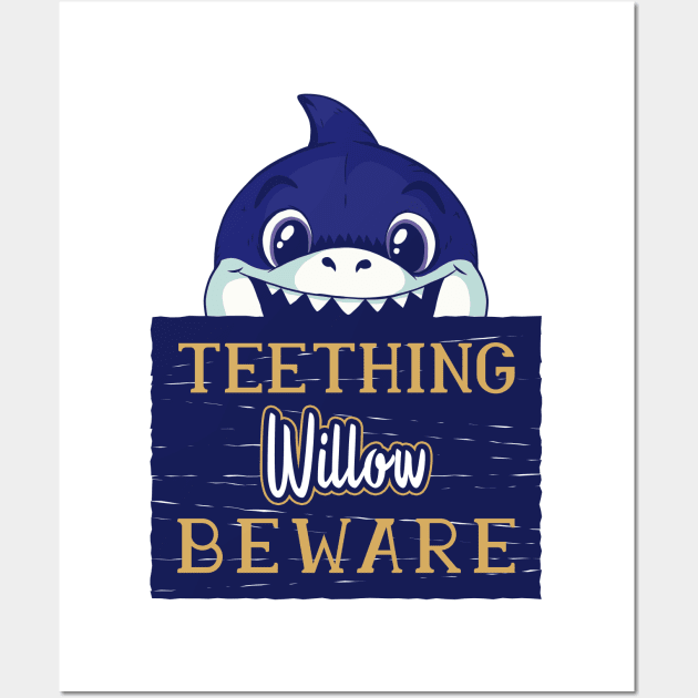 Willow - Funny Kids Shark - Personalized Gift Idea - Bambini Wall Art by Bambini